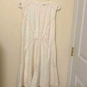 Patricia Luca fit flare splice dress ivory  Size medium